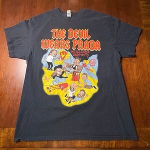 The Devil Wears Prada Metalcore Dropouts Tour Black Band T Shirt Large TDWP